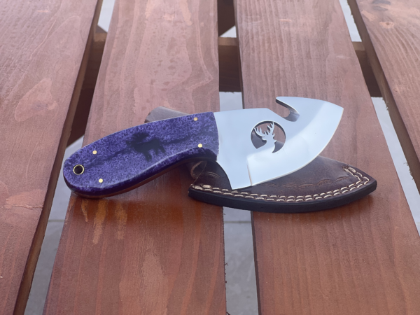 Deer Resin Gut-hook Bowie Knife