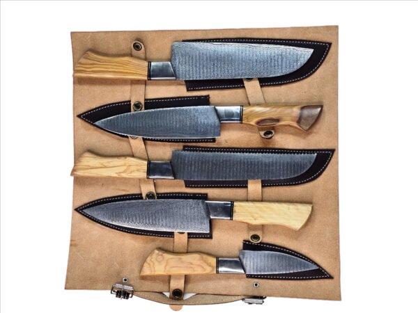 Damascus Steel Chef 5-Piece Knife Set. - Image 3