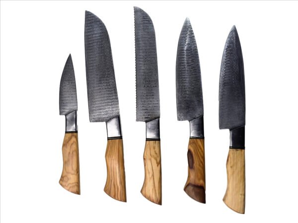 Damascus Steel Chef 5-Piece Knife Set. - Image 2