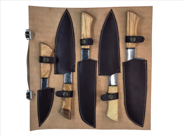 Damascus Steel Chef 5-Piece Knife Set. - Image 4